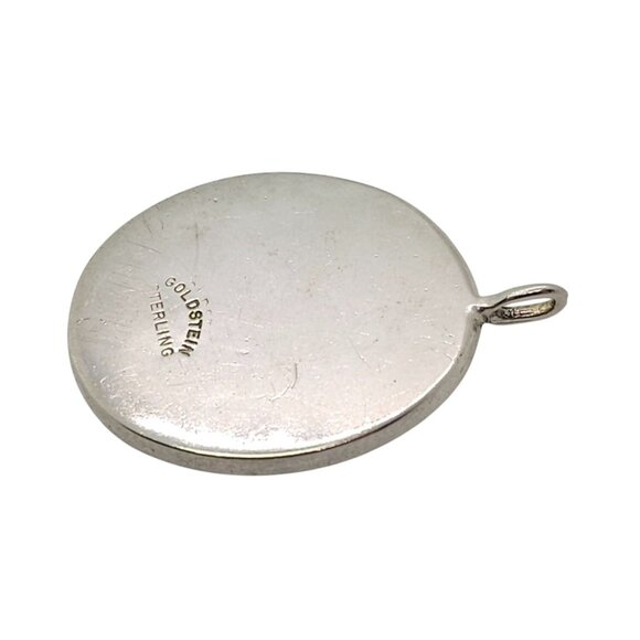 Vintage Victorian Style Painted Porcelain Pendant Goldstein Sterling Silver - Picture 4 of 11